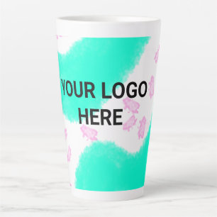 Caneca De Café Latte ESTILO DE TEXTO MÍNIMO SIMPLES PRESENÇA verde aqua