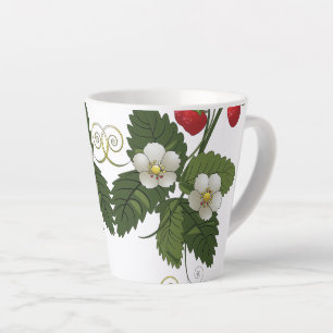 Caneca De Café Latte Estilo de Verão Morango