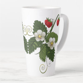 Caneca De Café Latte Estilo de Verão Strawberry
