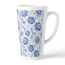 Estilo Delft Azul Branco Flores Fantasia Caprichos
