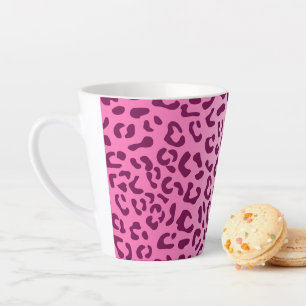Caneca De Café Latte Estilo Impressão Leopardo Rosa