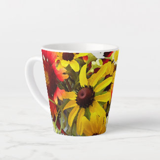 Caneca De Café Latte Estilo Impressionista Colorido Arte de Flor Selvag