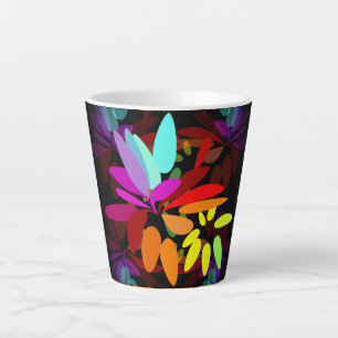 Caneca De Café Latte Estilo Psicodélico Hippie Moderno Cores Arco-Íris