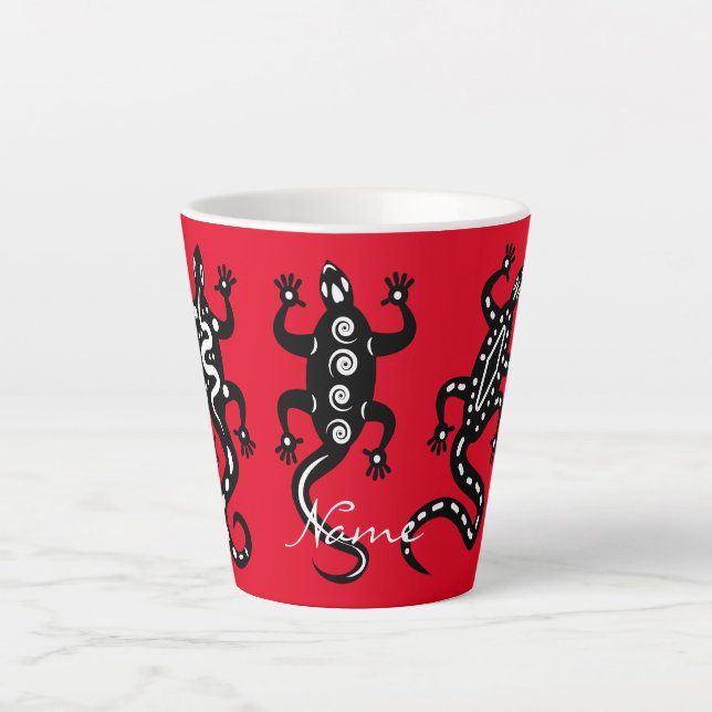 Caneca De Café Latte Estilo Thunder_Cove Sudoeste de Três Lagartos Pret (Frente)