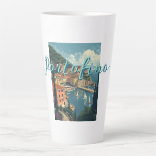 Caneca De Café Latte Estilo Vintage Portofino Genova Itália