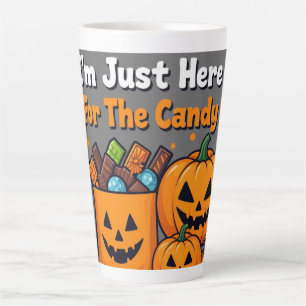 Caneca De Café Latte Estou Aqui Apenas Pelo Doce Cartão Engraçado de Ha
