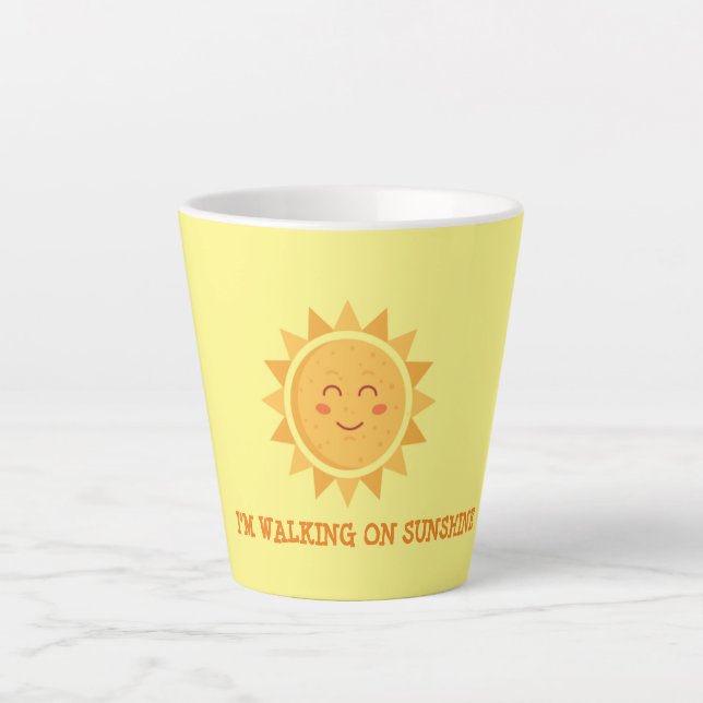 Caneca De Café Latte Estou caminhando na Sunshine 2 Tons Café M (Frente)