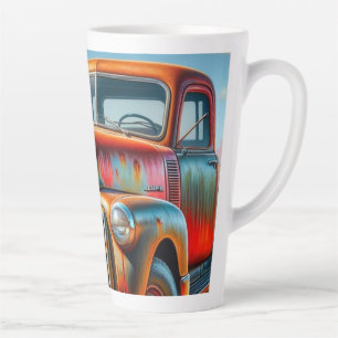 Caneca De Café Latte Estradas Russas: Caminhão Vintage