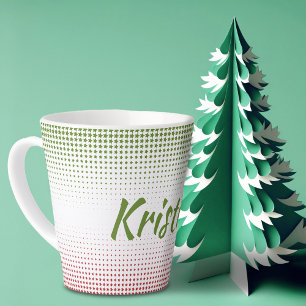 Caneca De Café Latte Estrela de Natal de meia altura personalizada