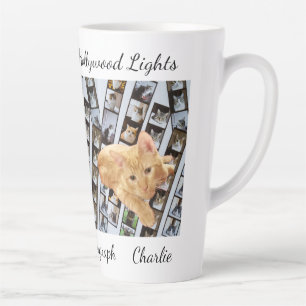 Caneca De Café Latte Estrelas Brilhando Gatos de Hollywood Foto & Padrã