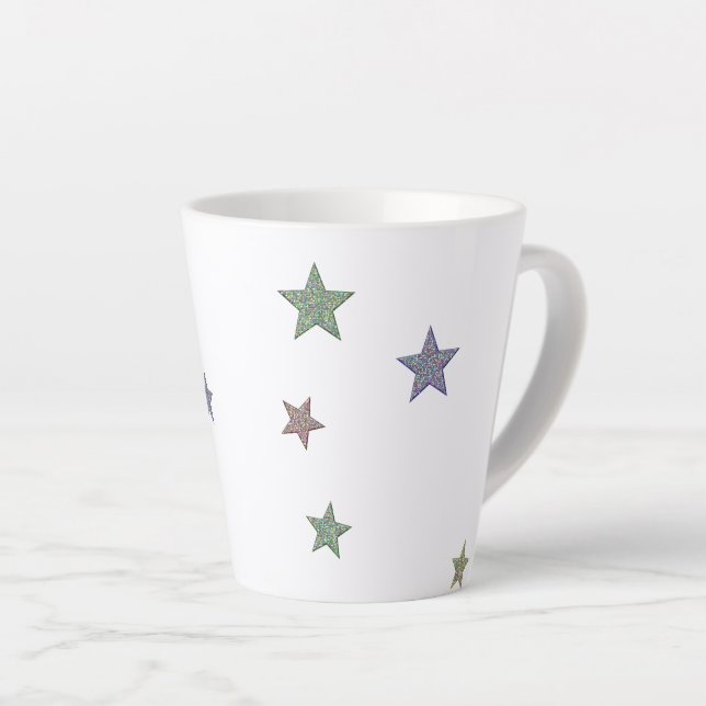 Caneca De Café Latte Estrelas da Gliteria (Ângulo direito)