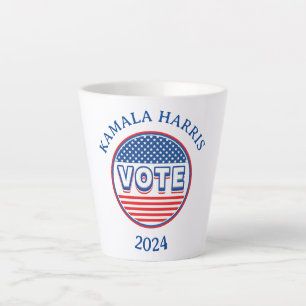 Caneca De Café Latte Estrelas e Stripes Votam EUA - Eleição
