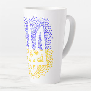 Caneca De Café Latte Estrelas ucranianas de dispersão de trizub