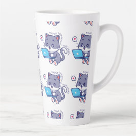 Caneca De Café Latte estudante preguiçoso giro - talvez amanhã eu estud