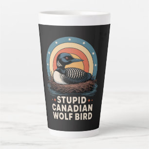 Caneca De Café Latte estúpido canadense das mulheres