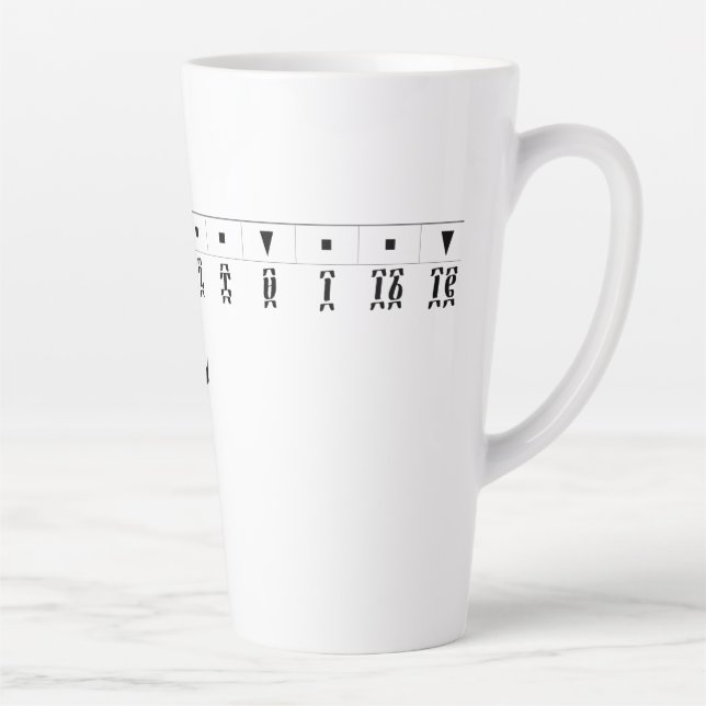 Caneca De Café Latte Ethiopian Numeral Clock (Direita)