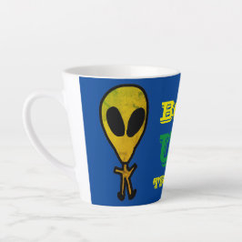 Caneca De Café Latte eu acredito na tecnologia ovni