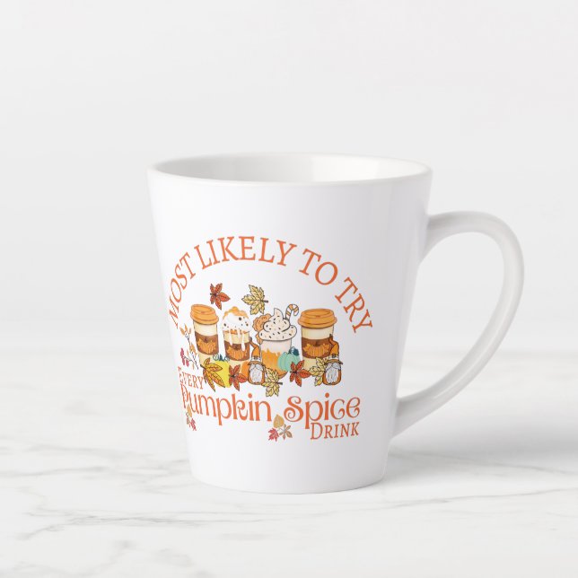 Caneca De Café Latte Eu Adoro Bebidas De Especiarias De Abóbora (Direita)