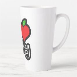 Caneca De Café Latte Eu adoro ensinar