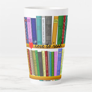 Caneca De Café Latte Eu adoro ler livros Thunder_Cove