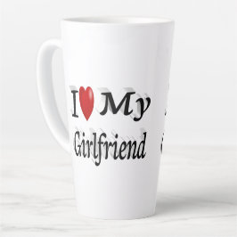 Caneca De Café Latte Eu adoro o meu texto preto Namorada