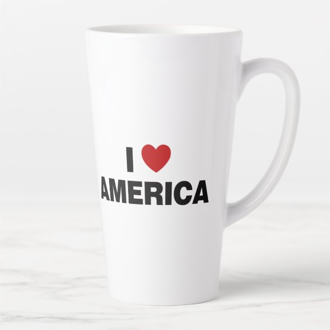 Caneca De Café Latte Eu amo a América (Direita)