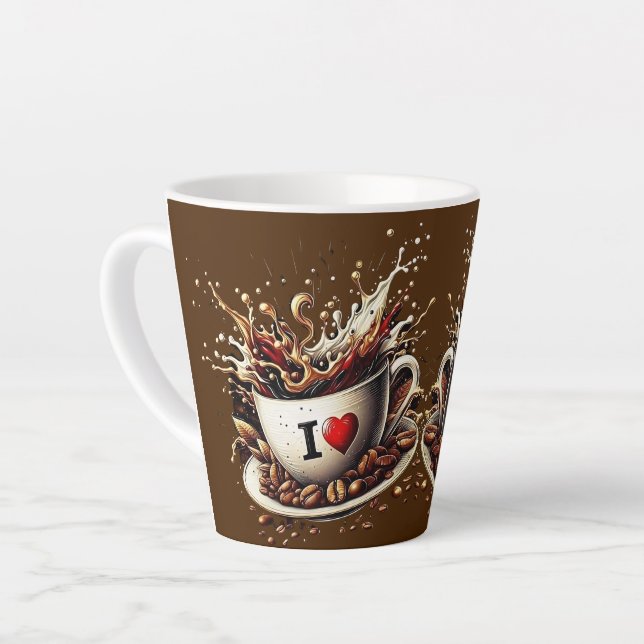 Caneca De Café Latte eu amo café (Ângulo esquerdo)