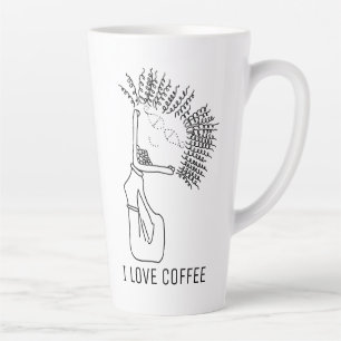 CANECA DE CAFÉ LATTE EU AMO CAFÉ CAFÉ ME AMA