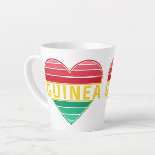 Caneca De Café Latte Eu Amo Guiné, Coração Guineense