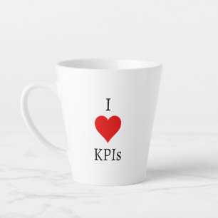 Caneca De Café Latte Eu Amo KPIs Humor Divertido no Escritório Citação