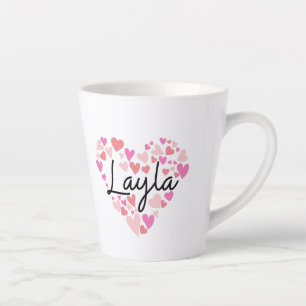 Caneca De Café Latte Eu amo Layla