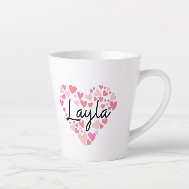 Caneca De Café Latte Eu amo Layla (Direita)