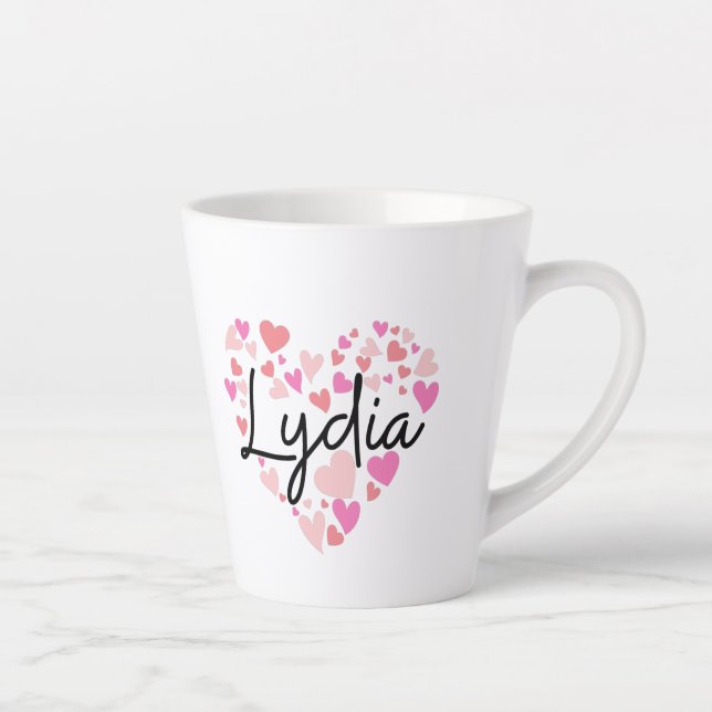 Caneca De Café Latte Eu amo Lydia (Direita)
