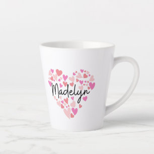 Caneca De Café Latte Eu amo Madelyn
