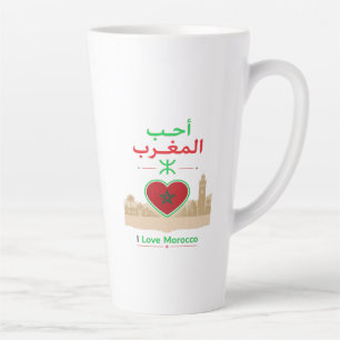 Caneca De Café Latte Eu Amo Marrocos