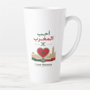 Caneca De Café Latte Eu Amo Marrocos