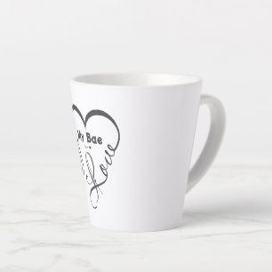 Caneca De Café Latte Eu Amo Meu Bae • Você = ♥