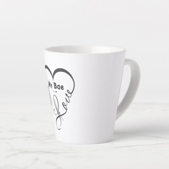 Caneca De Café Latte Eu Amo Meu Bae • Você = ♥ (Ângulo direito)