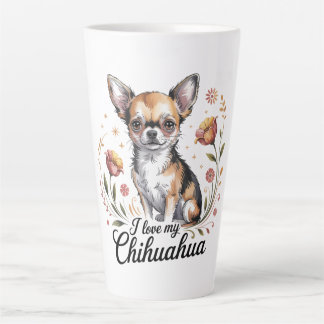 Caneca De Café Latte Eu amo meu chihuahua