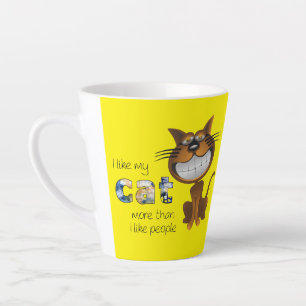 Caneca De Café Latte Eu Amo Meu Gato