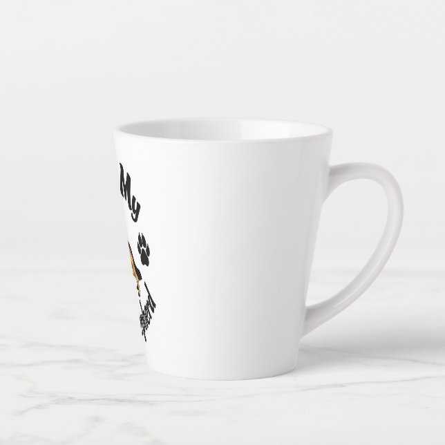 Caneca De Café Latte Eu Amo Meu German shepherd (Direita)