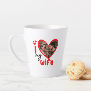 Caneca De Café Latte Eu Amo Minha Esposa Foto Presente Na Caneca Latte