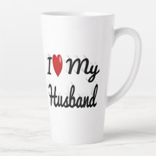 Caneca De Café Latte Eu amo o meu marido de preto bonito