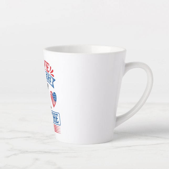 Caneca De Café Latte Eu amo Rottweilers e os EUA (Direita)