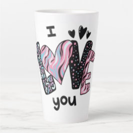 Caneca De Café Latte Eu amo você