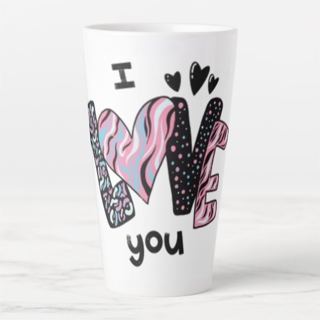 Caneca De Café Latte Eu amo você  (Frente)