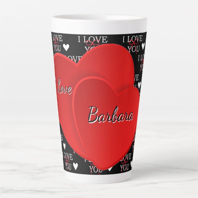 Caneca De Café Latte Eu Amo Você Personalizado (Frente)
