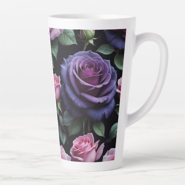 Caneca De Café Latte Eu Amo Você Rosas (Direita)