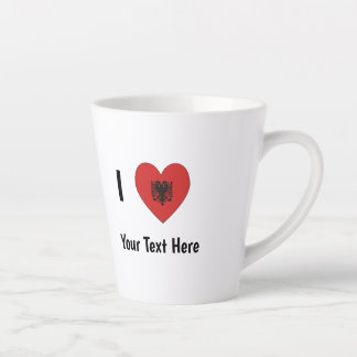 Caneca De Café Latte Eu (Bandeira Albanesa em Coração) Personalizado 