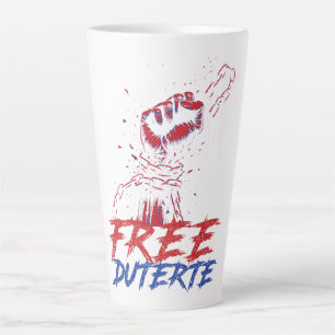 Caneca De Café Latte Eu Defendo Duterte Free DU30 Duterte